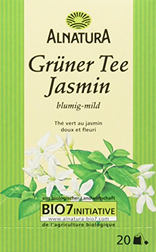 Alnatura Bio Grüntee Jasmin, 20 Beutel, 6er Pack (6 x 30 g)
