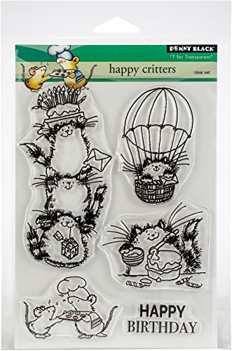 Penny Black Happy Critters Clear Unmounted Rubber Stamp Set (30-479)