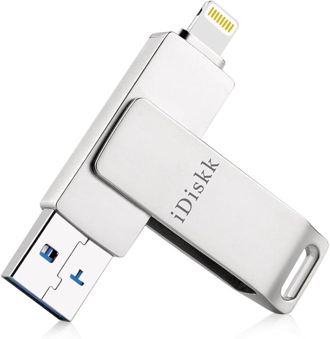Amazon iDiskk USB 3.0フラッシュドライブ拡張ライトニングコネクタ付き外部ストレージメモリースティック、Apple