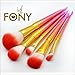 FONY Mermaid Makeup Brushes 5 Pcs Professional Makeup Brush Set, Premium Silky Soft Synthetic Bristles with Golden Mermaid Handle Cosmetics Brush Kit (5,Golden)