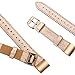 Simpeak Leather Band Compatible with Fitbit Charge 2, Genuine Leather Wristband Strap Replacement for Fitbit Charge 2, Shiny Gold Band+Rose Gold Adaptor