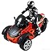 Haktoys HAK142 MotoHawk 1:10 Scale R/C ATV (Orange Or Green) | Multi-Functional 3-wheeled Radio Control Car Motorcycle Road Racer with LED Headlights | Safe and Durable Toy for Kids, Teens and Adults