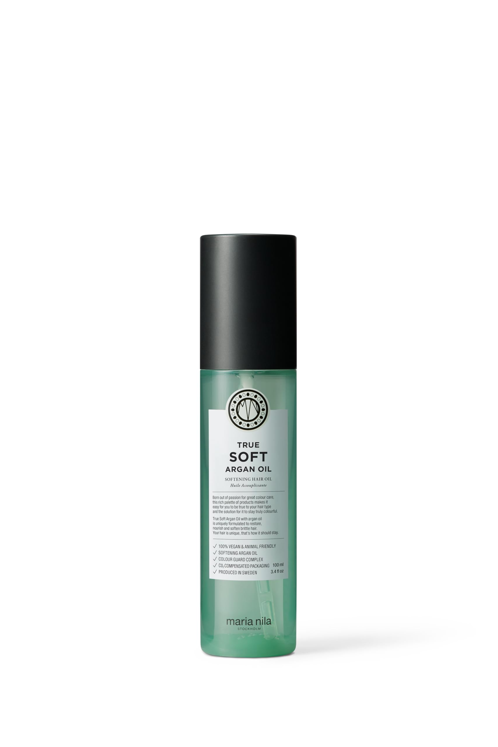 Maria Nila True Soft, Moisturizing Argan Oil For Dry Brittle Hair, Argan Oil Remoisturises & Reduces Frizz, 100% Vegan & Sulfate/Paraben free, 100 ml