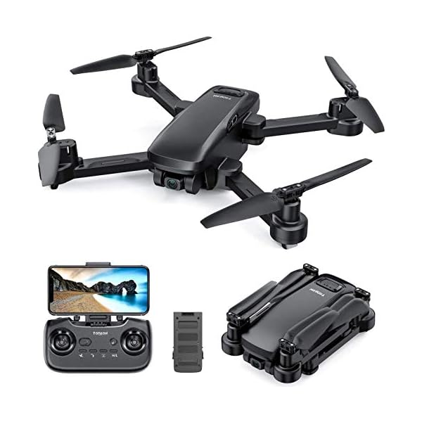 Tomzon D30 GPS Drohne mit 4K Kamera, 5G FPV Drohne, Faltbarer Drohne, Optischer Positionierung, 17min Flugzeit…