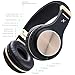 Bluetooth Headphones, Riwbox XBT-80 Folding Stereo Wireless Bluetooth Headphones Over Ear with Microphone and Volume Control, Wireless and Wired Headset for PC/Cell Phones/TV/Ipad (Black Gold)thumb 2