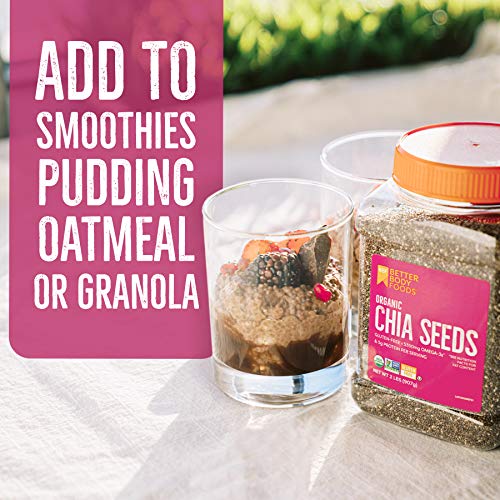 BETTERBODY FOODS ORGANIC CHIA SEEDS, NON-GMO, GREAT TASTE, 2 POUND