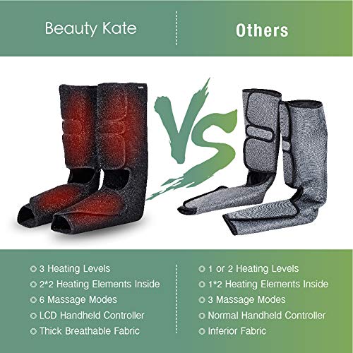Beauty Kate Foot and Leg Massager for Circulation Air Compression with Heat 6 Massage Modes 3 Intensities Helpful for Calf & Foot Muscle Relaxation - FM008 - Thumbnail 2