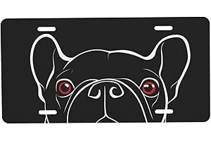 FeHuew Freehand Line Bulldog French License Plate Front Car Decorative Novelty Auto Plate Car Tag Vanity Gift Metal Aluminum Plate for Women/Man 12x6 inch Wall Decor