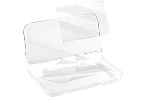 New 3DS XL Case with New 3DS XL Screen Protector, Transparent Hard Case Ultra Clear Shell Protective Cover Skin Modified Hing