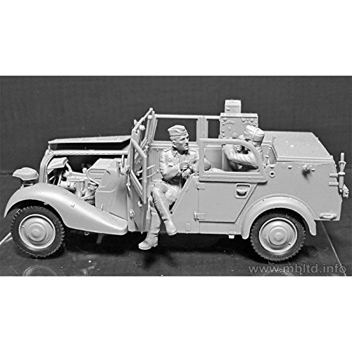 Master Box WWII SDKFZ 2 Type 170VK German Radio Car (with 4 Figs and Horse) Figure Model Building Kits (1:35 Scale)