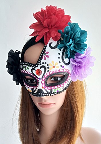 Women’s Masquerade Mask Mexican Day of The Dead Sugar Skull Eyemask