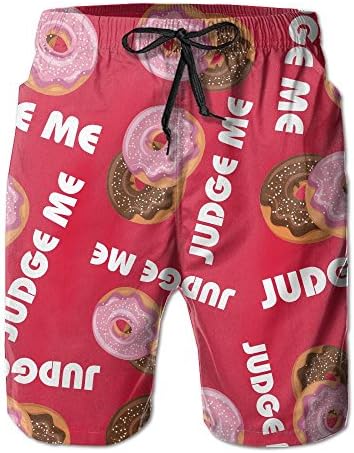 QWRa Donut Judge Me Lover Men Boardshort L Fashion Printing Beach Shorts Swim Trunks