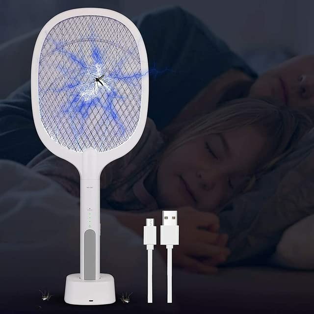 Raquete Elétrica Recarregável Bivolt Mata Pernilongos Moscas CM21