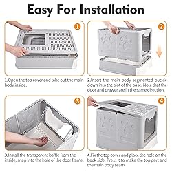 Homagico Foldable Cat Litter Box, Extra Large Front