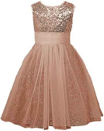 Mermaidtalee Sequin Baby Flower Girl's Dresses Occasion Dresses Long Size3T Blush