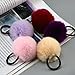 LOVEF Fashion 6 Pcs Sweet Rabbit Faux Fur Fluffy Ball Pom Pom Scrunchies Elastic Ponytail Holder hair rope hair accessories