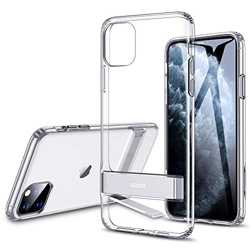 ESR Metal Kickstand Designed for iPhone 11 Pro Max Case, [Vertical and Horizontal Stand] [Reinforced Drop Protection] Flexible TPU Soft Back for iPhone 11 Pro Max (2019 Release), Clear