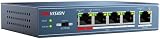 Hikvision DS-3E0105P-E Unmanaged 5 Port PoE Fast Ethernet Network Switch Blue view 2