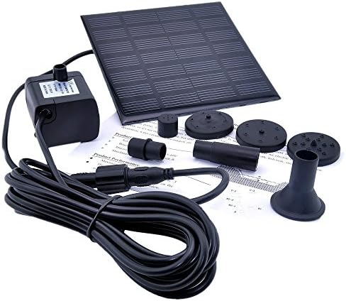 Solar Pump,Alisabler 1.2 Watt Solar Power Garden Fountain DC Pump Brushless Motor Water Pump,Aquarium Submersible,Rockery Fountain Garden solar pumps