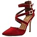 Ollio Women Shoes Cross Strap Back Zipper Stiletto High Heel Faux Suede Pumps