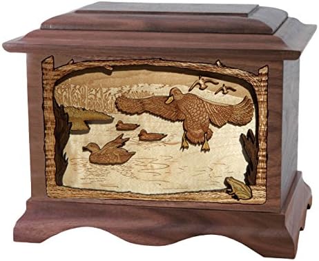 Wood Cremation Urn - Walnut Marshland Duck Ambassador