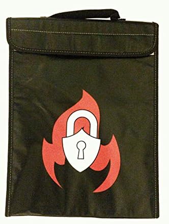 Fireproof Money Bag, Zipper with velcro closing top, Non skin irritating, silicone coated fiberglass, 15x11x2, Fireproof, Water resistant