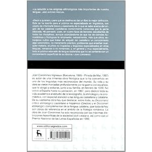 Breve diccionario etimologico de la lengua castellana / Brief Etymological Dictionary of the Spanish Language (Spanish Edition)