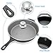 Cast Iron Skillet with Lid,IEOKE Pre-Seasoned Pan 12.5 Inch Stovetop Oven Heats & Bakes Evenly Indoor and Outdoor Use