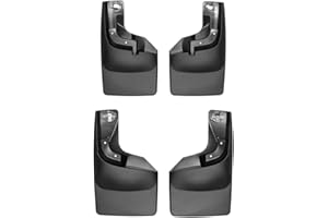 WeatherTech Custom No Drill Splash Guard MudFlaps for Ford Super Duty, Super Duty - Front & Rear Set (110065-120065), Black