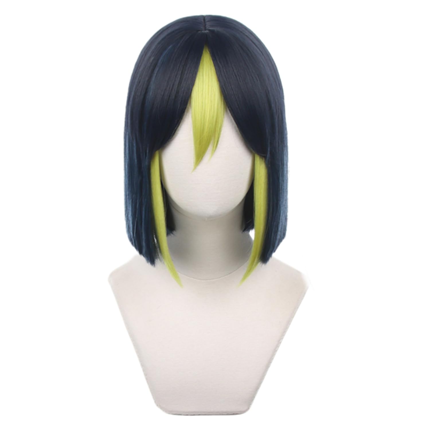 Black Blue Mixed Green Straight Heat Resistant Synthetic Hairs for Women Halloween Cos Anime Party Replacement Wigs — image 1