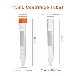 zommto 15mL Centrifuge Tubes,100 PCS Conical Tubes