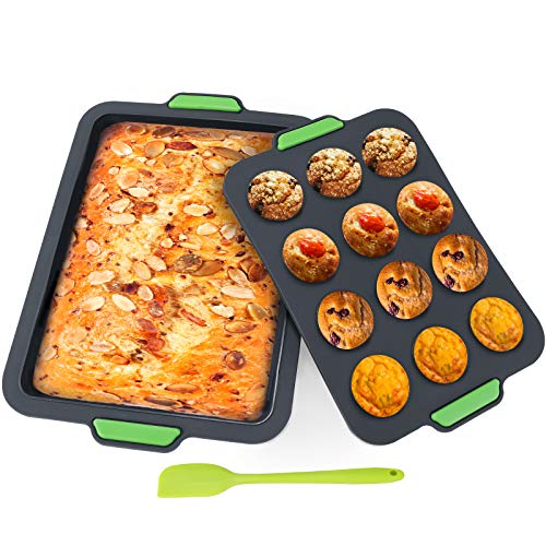 Silicone Kitchen Mini Muffin Trays Baking Trays Set,NonStick