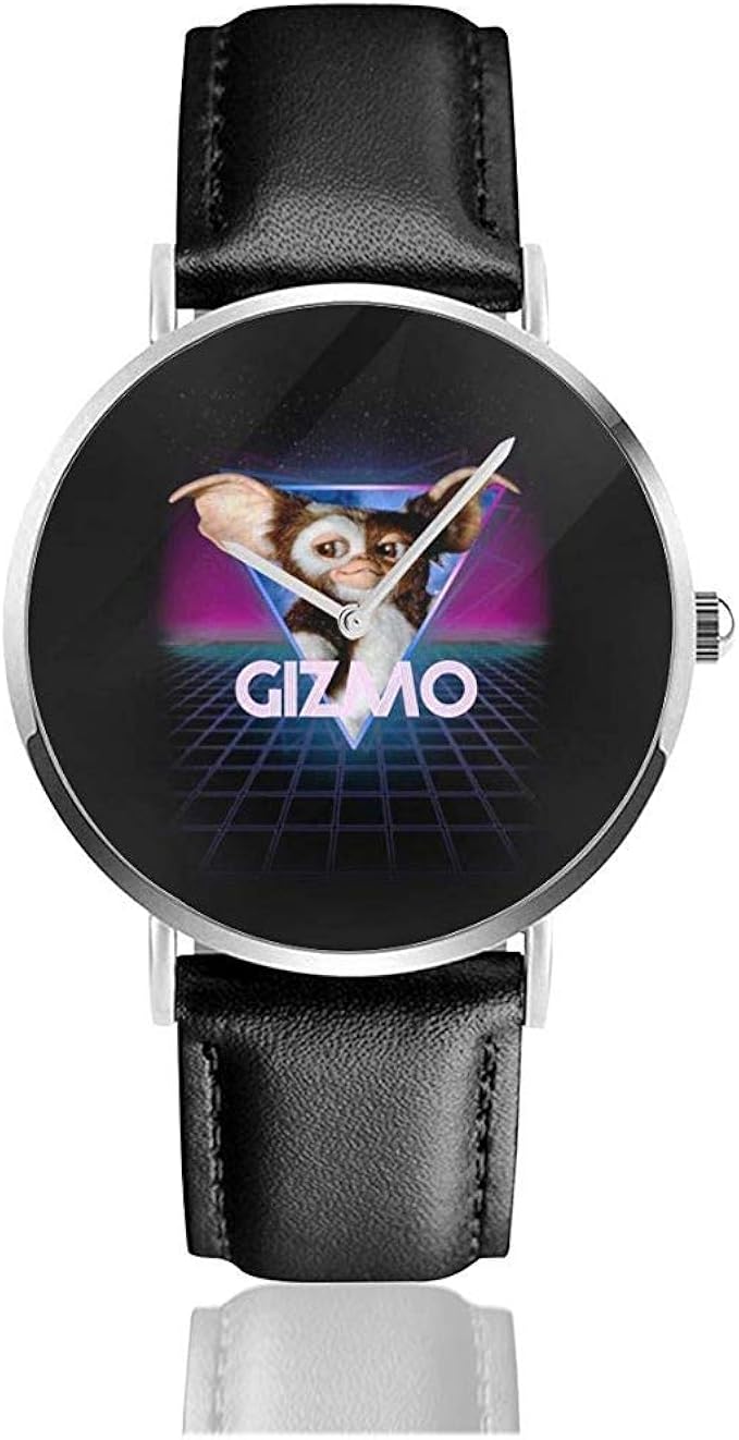 Unisex Business Casual Gremlins Gizmo Retro 80er Neon Landschaft Uhren Quarz Leder Uhr Amazon De Uhren