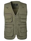 PASOK Men's Work Fishing Vests Lightweight Safari