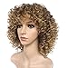 ✿ICE cream Synthetic Hair Afro Kinky Curly Wig Short Curly Wigs for Black Women African American Hair Wig Blonde and Brown (Gold)thumb 4