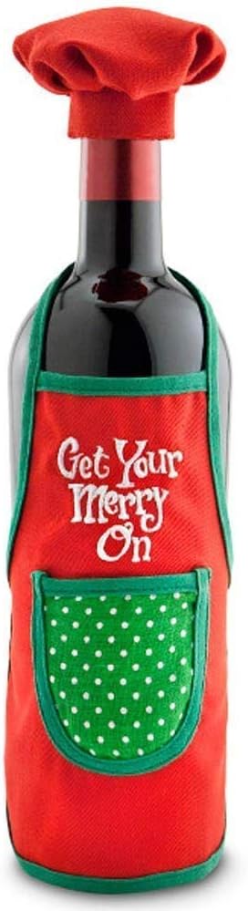 Get Your Merry On Bottle Apron Chef Set
