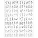 Warm Girl 108Pcs 3D Silver Flower Nail Art Stickers Decals Stamping DIY Decoration Tools