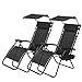 PayLessHere Zero Gravity Chairs 2 Set Lounge Patio Chairs with Canopy Cup Holder