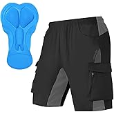 Men's Mountain Bike Shorts 3D Padded Bicycle MTB Shorts Loose-fit Lightweight MTB Cycling Shorts