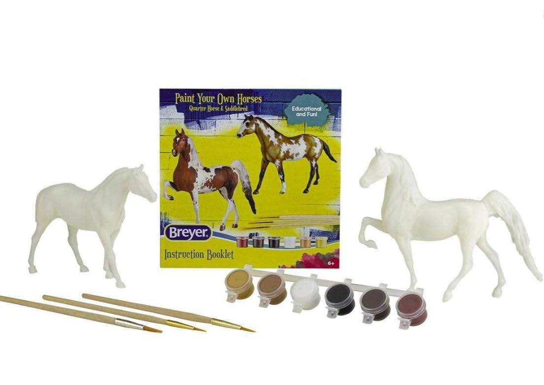 Breyer Horses Paint Your Own Horse - Quarter Horse & Saddlebred Paint & Play | 2 Horse Set | Model #4260, Various