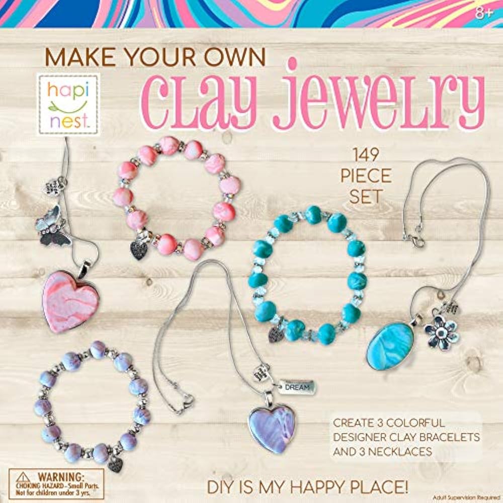 Hapinest Make Your Own Clay Jewelry Arts And Crafts Kit