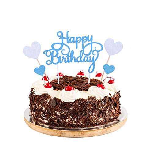 YUINYO-Happy-Birthday-Cake-Topper-lettershappy-birthdayand-love-starbule-and-Silver-Party-Decorations-Birthday-Supplies-Calligraphy-Bling-Cake-toppers