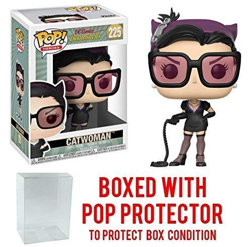Funko Pop! Heroes: DC Bombshells - Catwoman Black Outfit Vinyl Figure (Bundled with Pop BOX PROTECTOR CASE)
