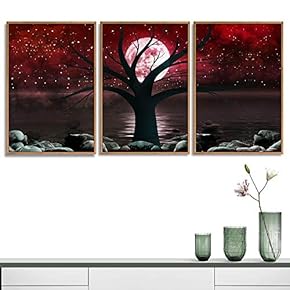 3 Piece Framed Canvas Wall Art for Living Room, Bedroom Abstract Tree Canvas Prints for Home Decoration Ready to Hang - 16"x24"x3 Panels