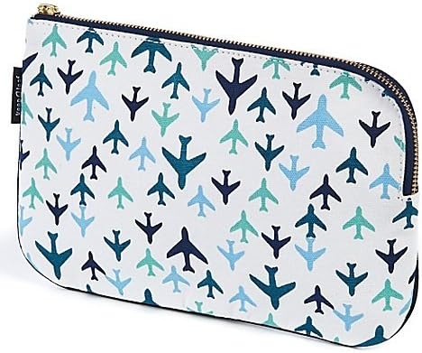 Keep Leaf Flat Cosmetic Bag|Pencil Case in Planes Print
