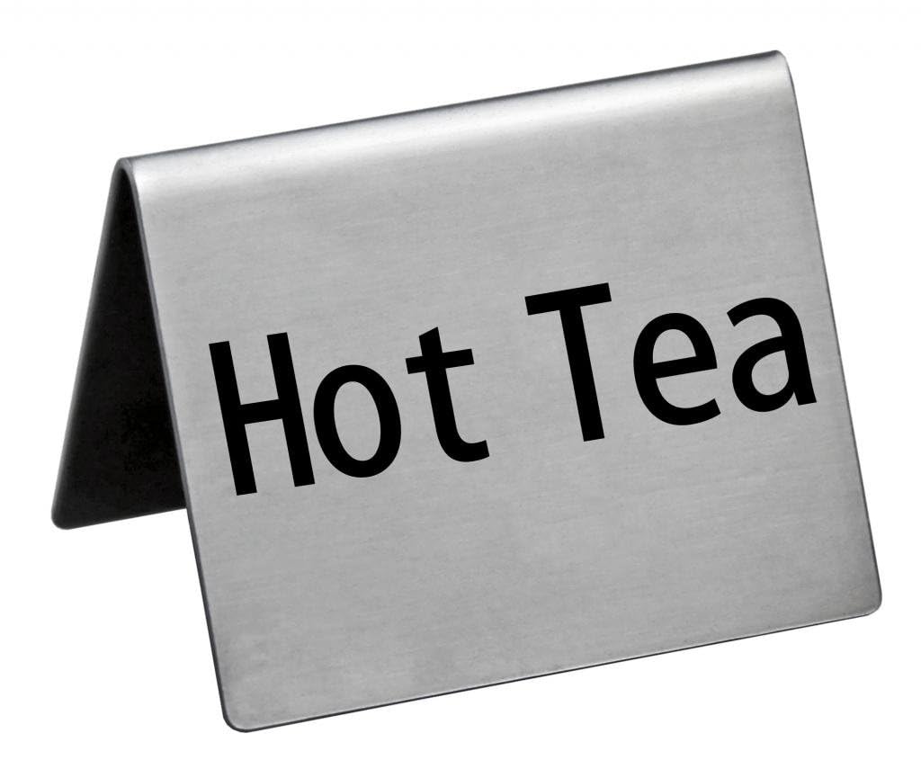 New Star Foodservice Stainless Steel Table Tent Sign (Silver (Hot Tea), 2"x 2" (Set of 6))