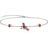 Sterling Silver Red Cardinal Jewelry Bracelet Ring Necklace Women Adjustable Cardinals Memorial Jewelry Sympathy Gift for Family