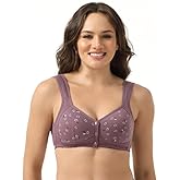 Daisy Bras for Women, Front Snap Closure Padded Bra for Older Senior Women, No Underwire Comfortable Bra