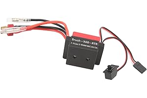 RASTKY ESC Brush Speed Controller for RC Car 60A with Heat Sink for RC Car HSP 1/10 Red Multiple Operating Modes, Compatible 