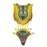 Letiane Women's African Tribal Print Bikini High Cut Monokini One Piece Swimsuit Backless Swimwear (S, Yellow)